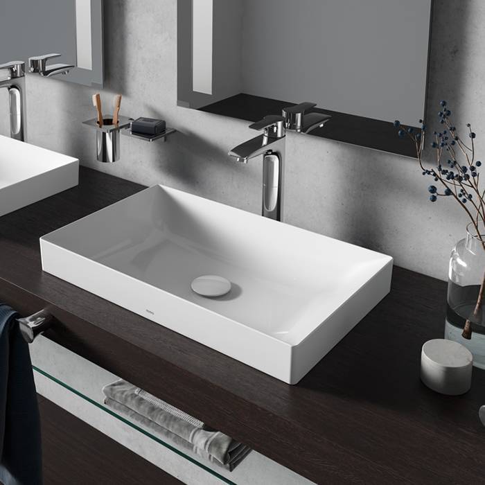 Раковина TOTO TR L4716RE#XW 600x380x137 без отверстия под смеситель, с переливом, белый