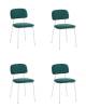 Набор из 4 стульев Stool Group Chao 3277-ST-4 CD2302-21 d-green w.l X4 темно-зеленый белые ножки