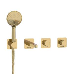 Душевой комплект Wasserkraft Ems A7651.303.305.280.197.207 золотой, встраиваемый, с изливом, с лейкой