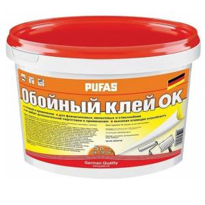 Клей для флизелиновых и виниловых стеклообоев Pufas морозостойкий 5 кг