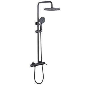 Душевая стойка Abber Emotion AF8816B с изливом, черная матовая