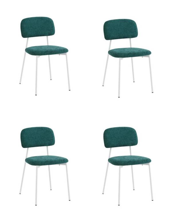 Набор из 4 стульев Stool Group Chao 3277-ST-4 CD2302-21 d-green w.l X4 темно-зеленый белые ножки