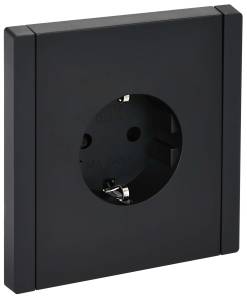 Розетка 1-местная с заземлением и шторками IEK Forte&Piano FP-R14-16-K02 черный