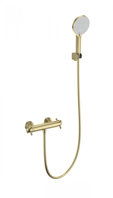 Смеситель для душа Wonzon & Woghand WW-B2048-A-BG с термостатом, брашированное золото