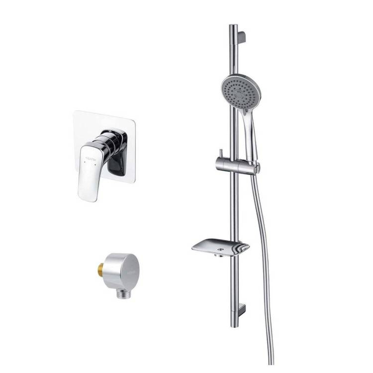 Душевой комплект Aquatek Вега AQ1076CR Смеситель для душа + Шланговое подсоединение + Душевой гарнитур