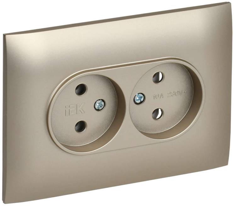 Розетка 2-местная IEK Skandy SK-R20-10-K37-F шампань