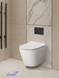 Унитаз подвесной Cerutti Spa Luigi CT11101 безободковый, сиденье микролифт, белый