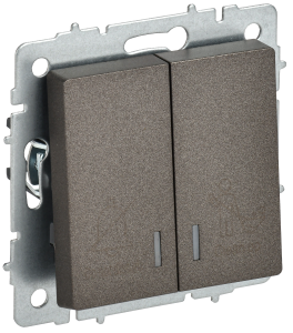 Выключатель 2-клавишный IEK Brite BR-V20-2-10-K45 темная бронза