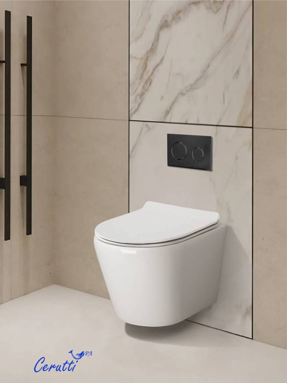 Унитаз подвесной Cerutti Spa Luigi CT11101 безободковый, сиденье микролифт, белый