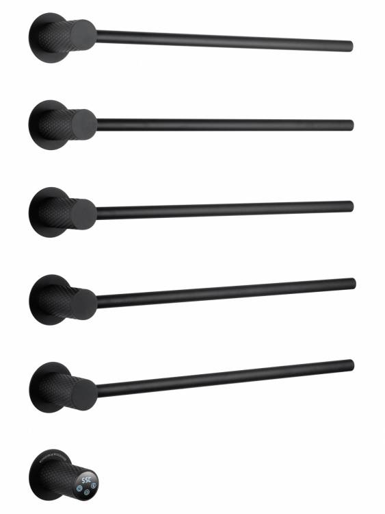 Полотенцесушитель электрический Wonzon & Woghand WW-A355-MB встраиваемый, Черный матовый