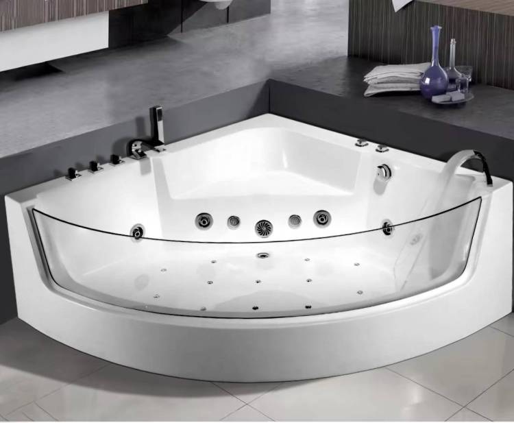 Акриловая ванна Cerutti Spa C-401A гидромассажная, белая, 150x150