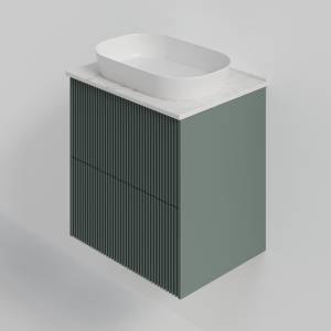 Тумба с раковиной La Fenice Terra Twin Grigio NFNC-01-TER-G-60-2-3-M-GG серо-зеленая матовая, 60 см