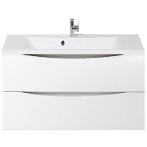 Тумба с раковиной Belbagno Marino MARINO-750-2C-SO-BL-P 75x45x50 Bianco Lucido подвесная с двумя выкатными ящиками
