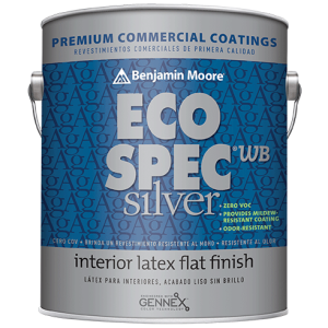Краска интерьерная Benjamin Moore Eco Spec WB Silver Interior Latex Flat Finish 473 3.785 л