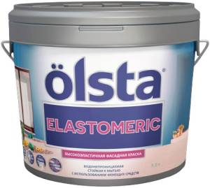 Краска фасадная высокоэластичная Olsta Elastomeric база A 100A Nordiys Light 2.7л