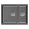 Мойка кухонная Paulmark Next 58/2S Uni PM225844-GM Вороненая Сталь, 58x44