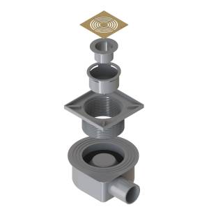 Душевой трап Boheme Smart design 984-10-MG 10x10 см, нерж. сталь мат. золото