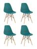 Набор из 4 стульев Stool Group Eames Style DSW Y801-V SEAT dark green x4 темно-бирюзовый