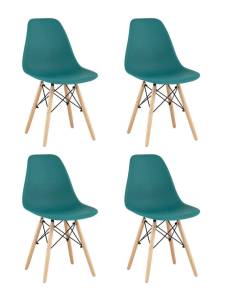 Набор из 4 стульев Stool Group Eames Style DSW Y801-V SEAT dark green x4 темно-бирюзовый