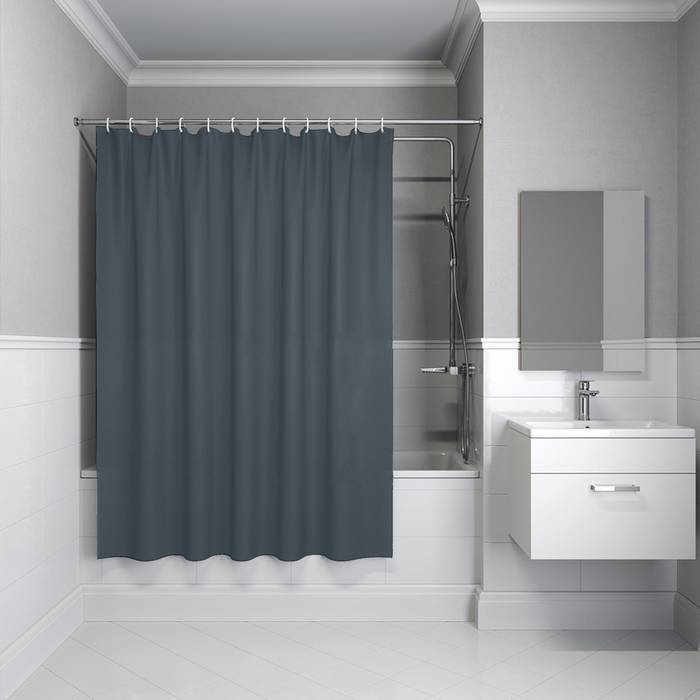 Штора для ванной Iddis Base BL01P24i11 полиэстер, 200x240, серый