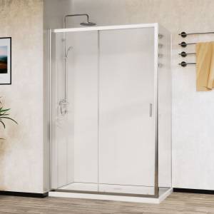 Душевой уголок Vincea City VSR-5CT9011CL профиль хром, стекло прозрачное, 1100x900