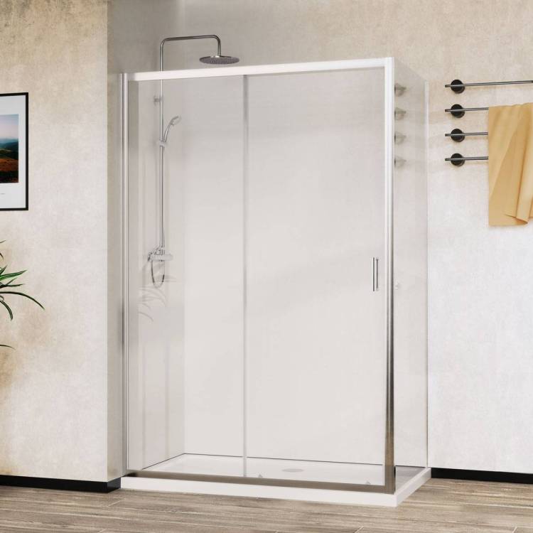 Душевой уголок Vincea City VSR-5CT9011CL профиль хром, стекло прозрачное, 1100x900