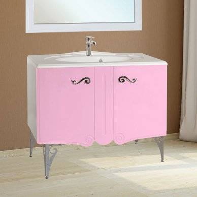 Тумба с раковиной Bellezza Эстель 80 розовая