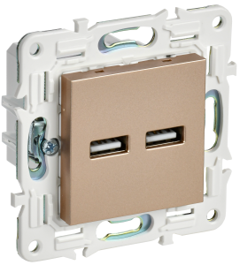 Розетка USB type A+A IEK Skandy SK-U21-D31-K98 песочный