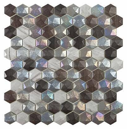 Мозаика Vidrepur Hex Forest Mix (на сетке) 30.7x31.7