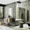 Шторка на ванну MaybahGlass MGV-918-6 99x140, поворотная, стекло графит 6 мм, профиль черный фото 2