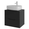 Тумба с раковиной Orange Line Li-60TubMDF+B07-540W черная матовая, 60 см