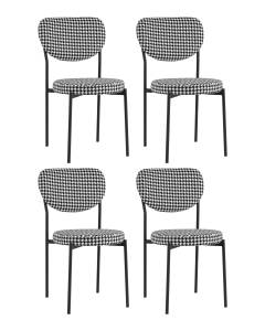 Набор из 4 стульев Stool Group Барбара BARBARA Houndstooth X4 черно-белый