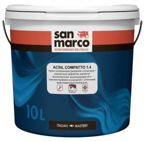 Декоративная штукатурка San Marco Acsil Compatto шуба 1.4 мм база Bianco 25 кг
