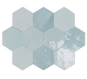 Керамическая плитка WOW Zellige 122081 Hexa Aqua 10.8x12.4