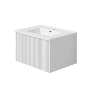 Тумба с раковиной La Fenice Terra Bianco NFNC-01-TER-B-60-3-60 белая матовая, 60 см