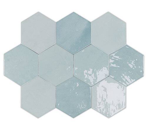 Керамическая плитка WOW Zellige 122081 Hexa Aqua 10.8x12.4