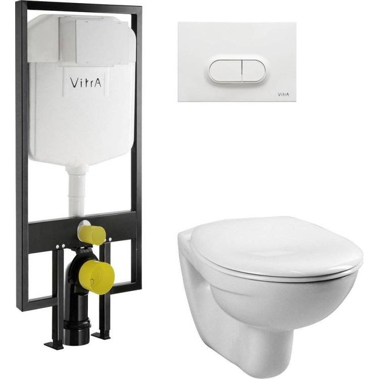 Унитаз с инсталляцией VitrA Normus 9773B003-7201 с белой кнопкой