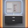 Тумба с раковиной Uperwood Modul подвесная, матовая, черная, 100 см фото 10