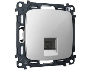 Комплект механизма компьютерной розетки Ambrella Volt MO MO412005 серебро глянец