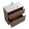 Тумба под раковину Belbagno Kraft 39 KRAFT39-800/390-2C-PIA-RT 80x39x83 Rovere Tabacco напольная с фрезерованными ручками по всей длине фасада с двумя выкатными ящиками фото 5