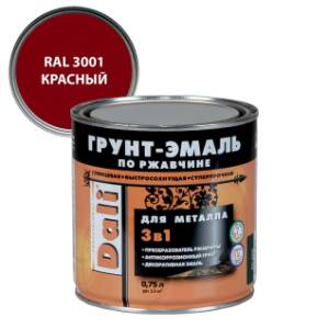 Грунт-эмаль по ржавчине 3 в 1 гладкая алкидная Dali RAL 3001 красный 0.75 л