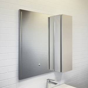 Зеркало-шкаф Comforty Бильбао 00-00014154CF серый шелк, LED подсветка, датчик движения, 80 см