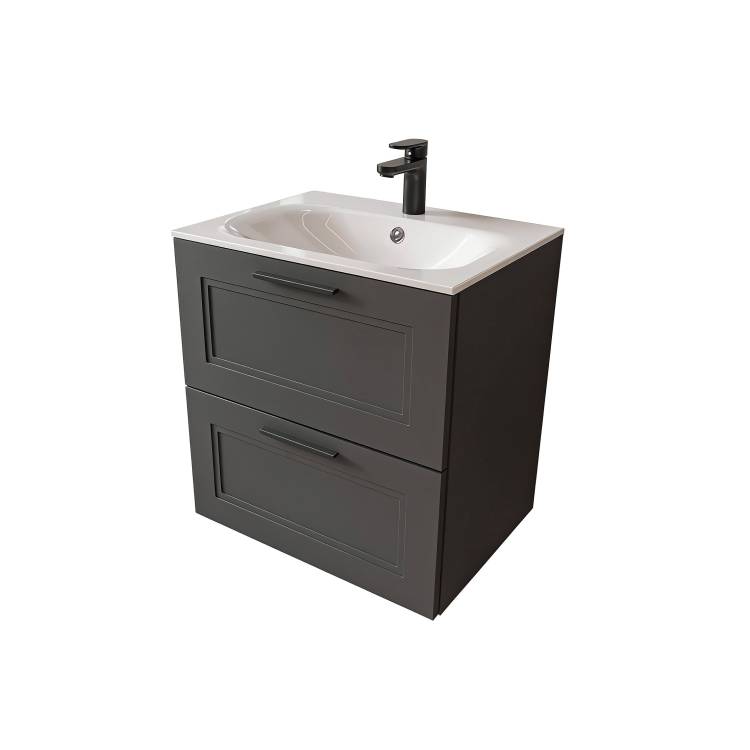 Тумба с раковиной Terminus Classik CLA10602701601O графит , 60x62