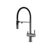 Смеситель для кухни Paulmark Gravity Gr213888-GM с гибким изливом, вороненая сталь