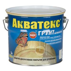 Грунт-антисептик для древесины Акватекс алкидный 9 л
