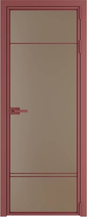 Межкомнатная дверь Profil Doors 4 AX цвет профиля Красный антрацит, стекло безопасное 6 мм монохром капучино 800x2000