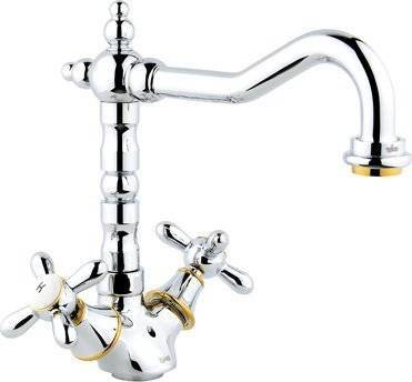Смеситель для кухни Timo Ritz 0143FK chrome-gold
