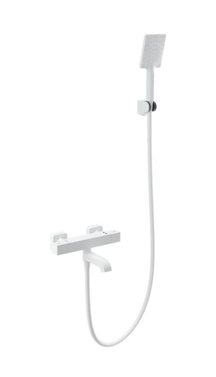 Смеситель для ванны Wonzon & Woghand WW-B2026-A1-MW с душем и термостатом, белый матовый