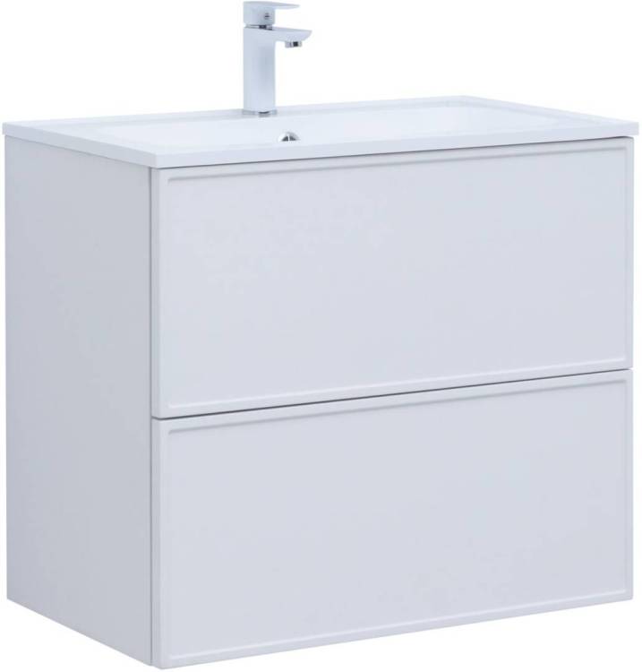 Тумба с раковиной Aquanet Арт 00313255 75 белый матовый