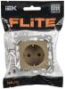 Розетка 1-местная с заземлением и шторками IEK Flite FI-R14-16-1-K59 хаки фото 2